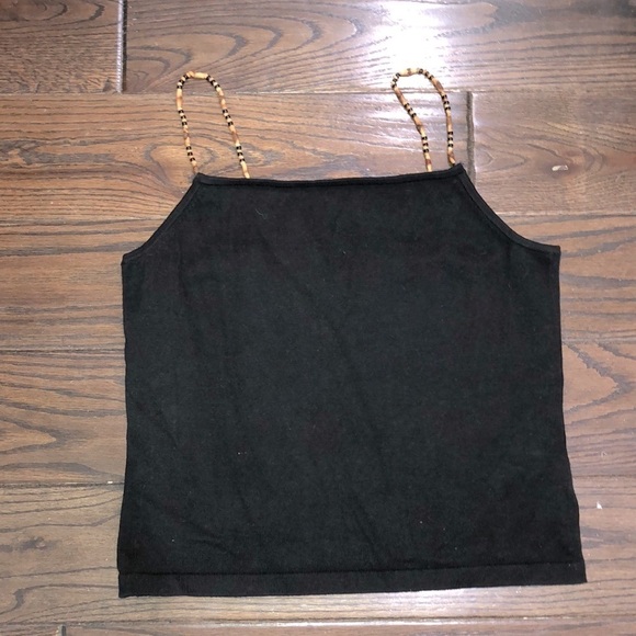 Lauren Ralph Lauren green label knit top size medium with beaded straps - Picture 2 of 6